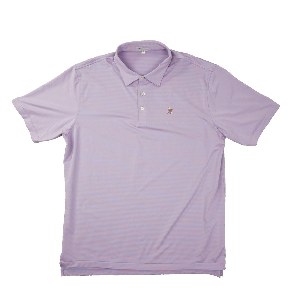 Peter Millar Summer Comfort Polo Shirt Men's XL Blue Pink Stripe Golf Preppy
